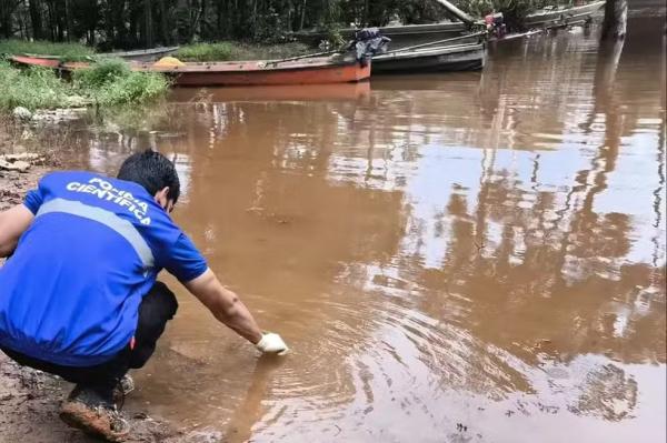 Delegacia do Meio Ambiente retorna ao rio Cupixi para novas coletas após vazamento de garimpo ilegal