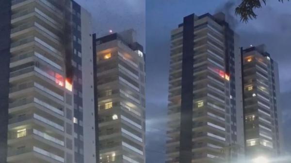 Labaredas no Alto: Incêndio Atinge Apartamento em Edifício no Coração de Macapá