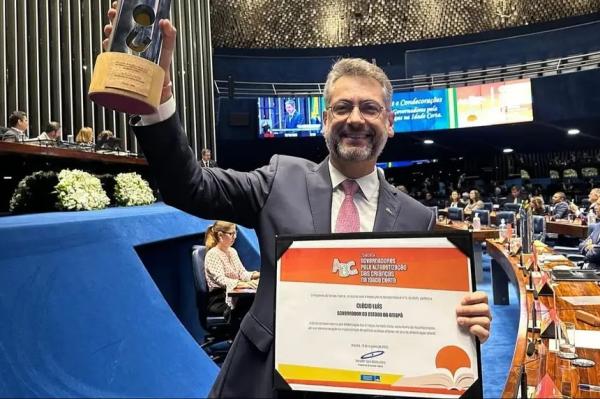 Governador Clécio Luís recebe comenda nacional por avanços na alfabetização no Amapá